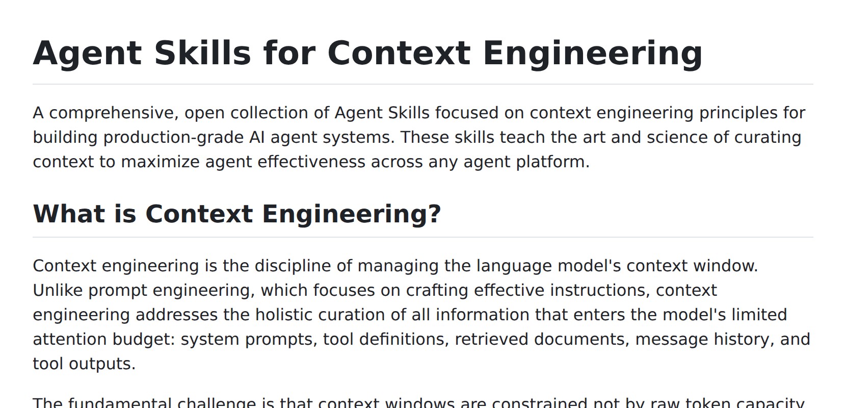 muratcankoylan / Agent-Skills-for-Context-Engineering README Preview