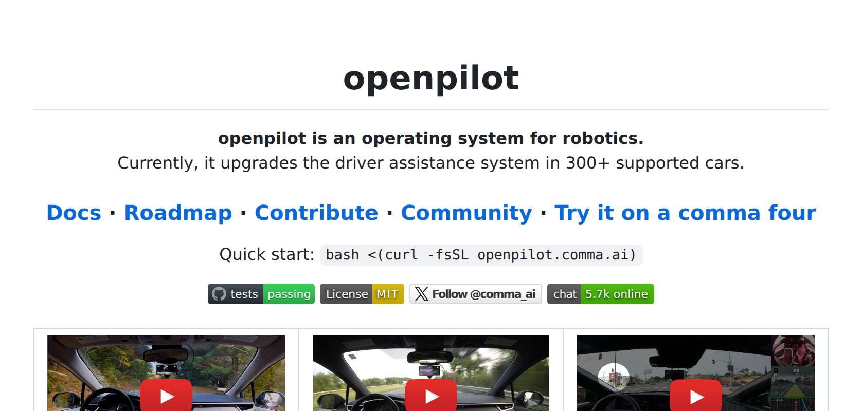 commaai / openpilot README Preview