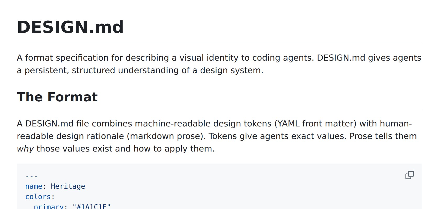 google-labs-code / design.md README Preview