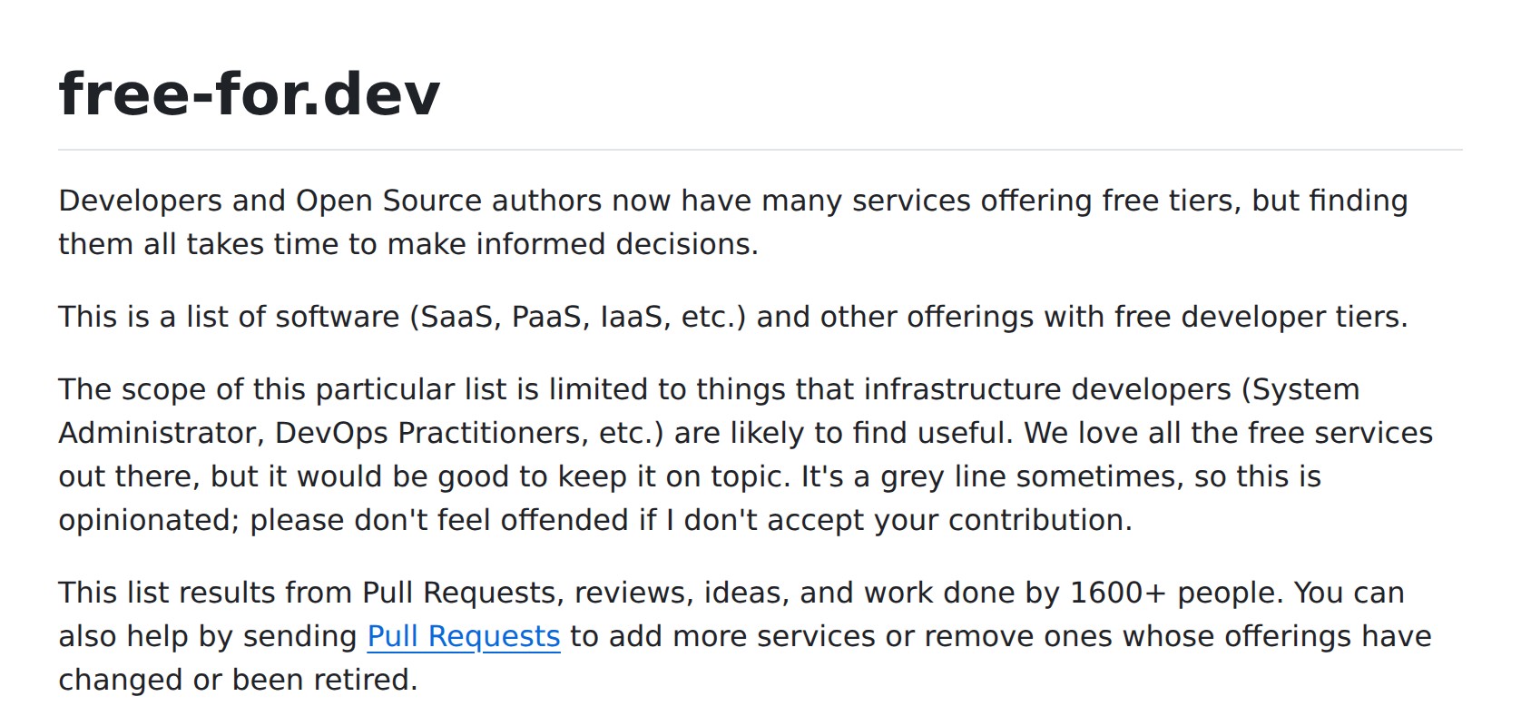ripienaar / free-for-dev README Preview