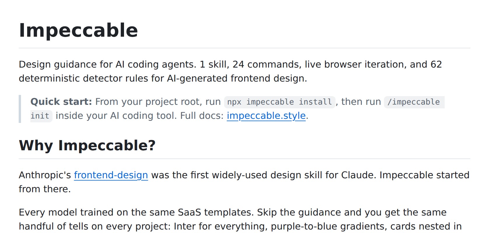 pbakaus / impeccable README Preview
